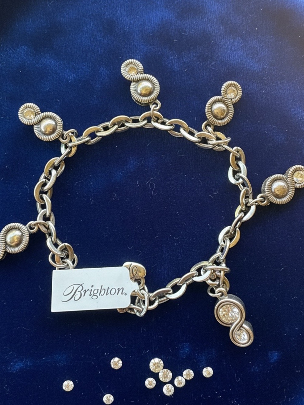 Brighton Sterling silver Crystal Drop Charm Bracelet - Picture 3 of 4
